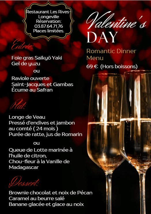 Menu de la Saint-Valentin